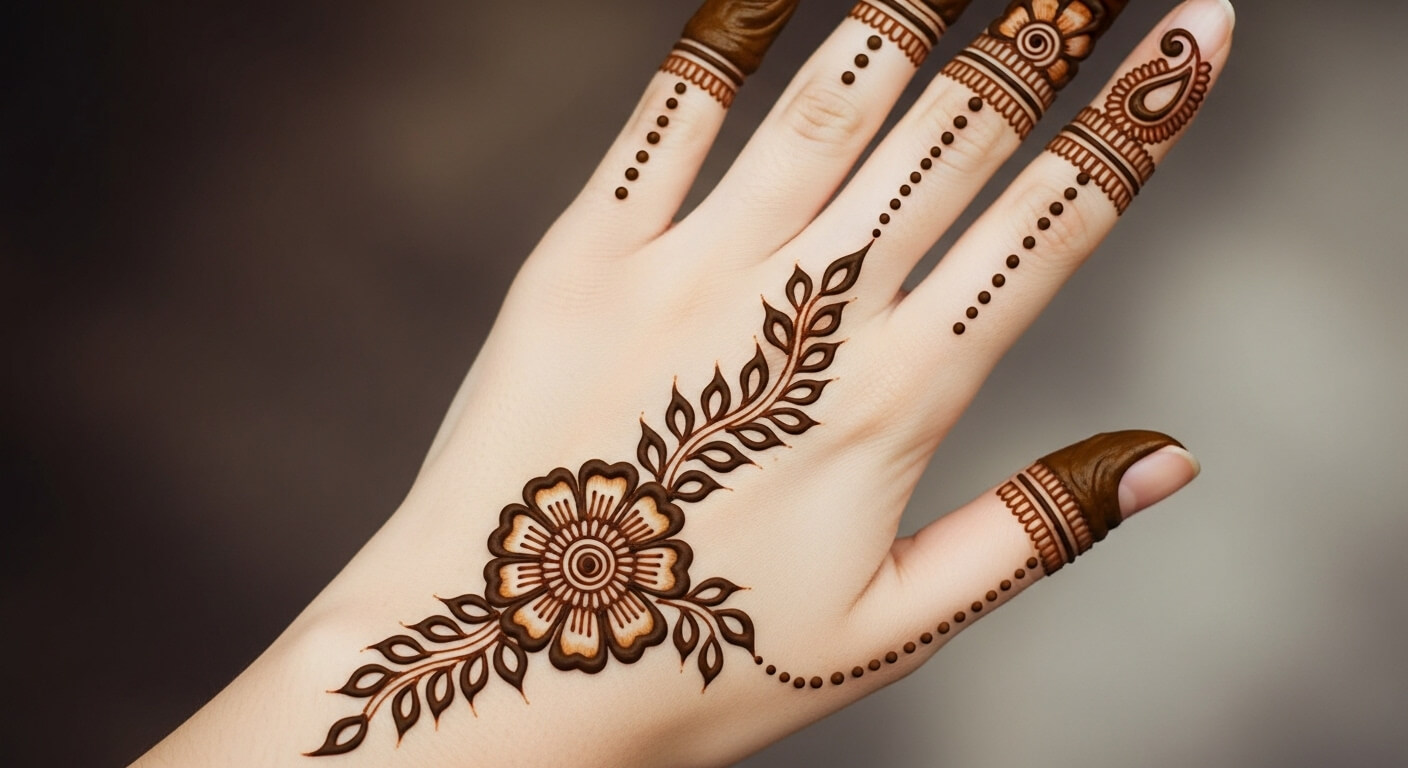 Simple Back Hand Mehndi Designs